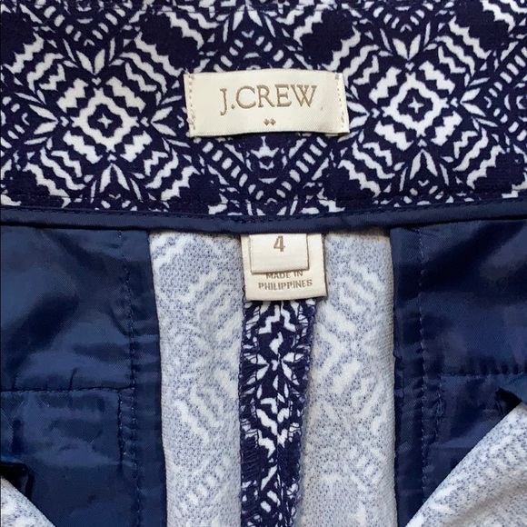 J Crew navy and white cropped pants sz 4 - Picture 4 of 7